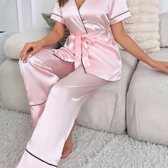 Variety Pack (4 sets) Satin House Coord Set Lounge Wear Set Pajama Set - Picture 9 of 9